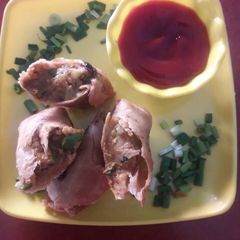 A picture of Chatpata aloo spring rolls.