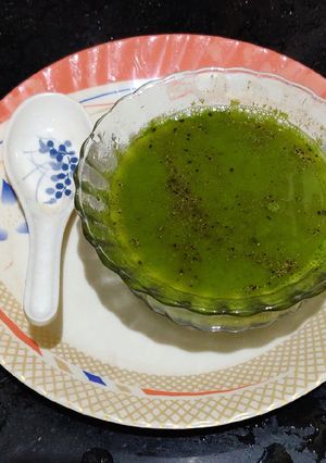 A picture of Spinach soup.