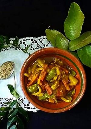 A picture of Gajar Mooli Hari mirch Achaar..