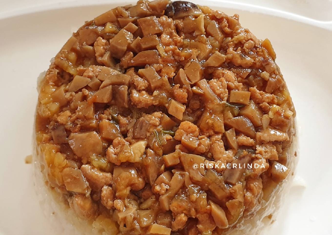 Nasi Tim Ayam Jamur Mudah dan Enak