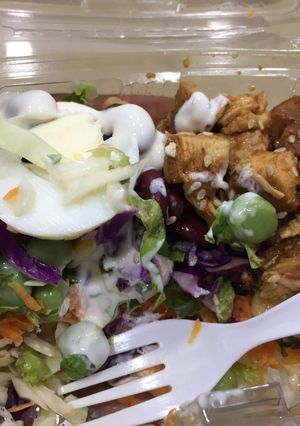 A picture of Salad with chicken.