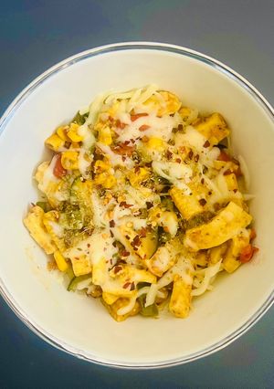A picture of Quick Cheesy Stir Fry Salad -High Protein Soulful Bowl 👏🏻.