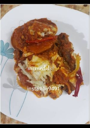 عکسی از دستور گراتن بادمجان و سیب زمینی مرسده💗
