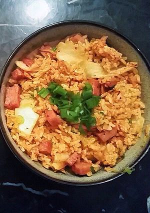 A picture of Kimchi fried rice.