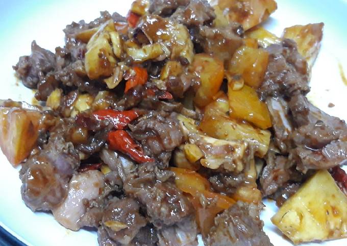 Resep Tumis nanas daging kambing saus tiram, Sempurna