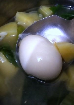 Foto resep Sup Telur Pakcoy dan Kentang