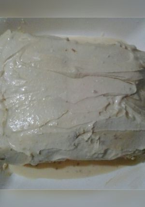 Una foto de Budín helado con crema