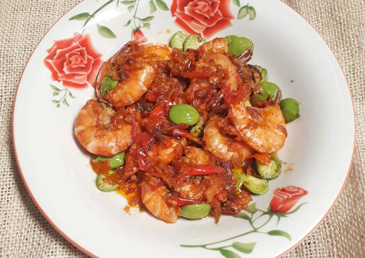Resep Balado udang pete yang Bikin Ngiler
