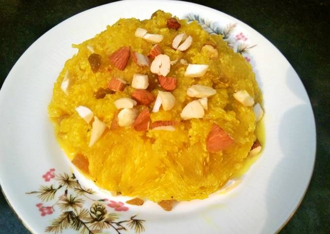 पम्किन (कद्दू) का हलवा (Pumpkin-kaddu ka halwa recipe in hindi) रेसिपी बनाने की विधि in Hindi by Sudha Agrawal - Cookpad