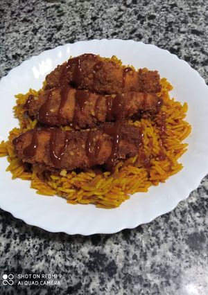 صورة لوصفة ارز الريزو واستربس الدجاج