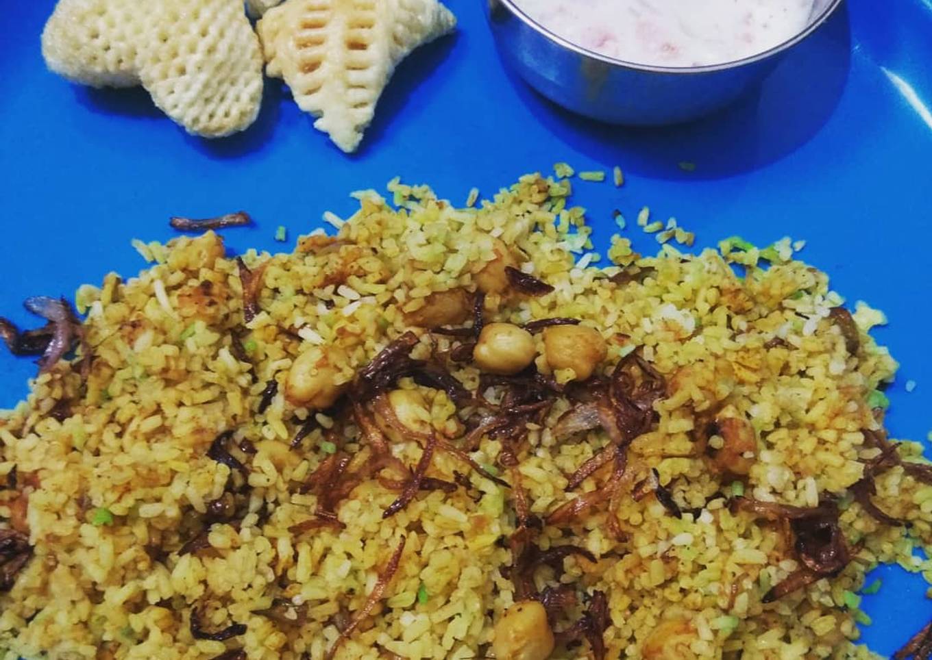 Chole (chickpeas) biryani