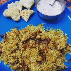 Chole (chickpeas) biryani A picture of Chole (chickpeas) biryani.
