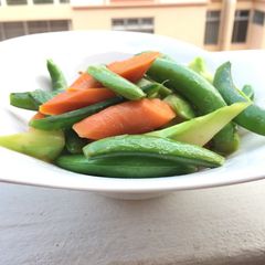 Sugar Snap Pea And Carrot With Anchovies Sauce A picture of Sugar Snap Pea And Carrot With Anchovies Sauce.