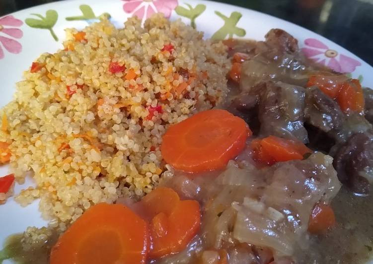 Carne al jugo en olla a presión con Quinoa 💫