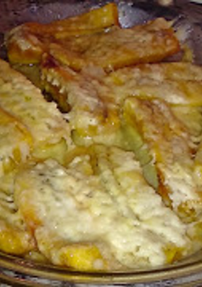 Una foto de Plátanos con queso al microondas