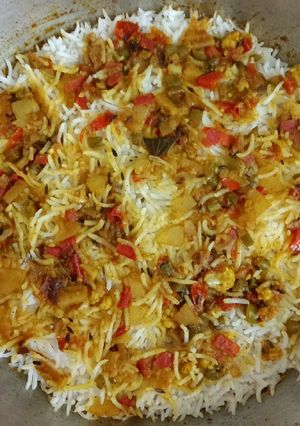 A picture of Veg dum biryani.