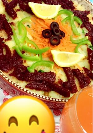صورة لوصفة بطاطس بحمسة الشمندر 😋