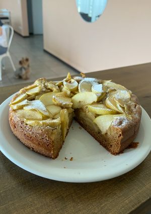 Una foto de Torta de manzana para un recetario futuro