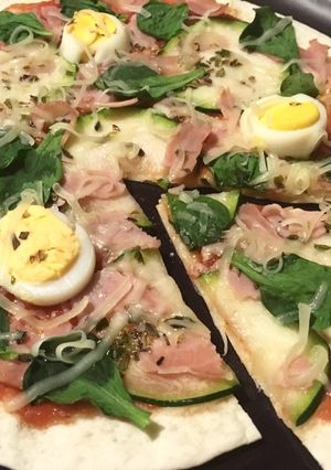 A picture of Light Pizza with Tortilla Crust.