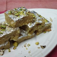 A picture of Sooji Mawa Barfi.