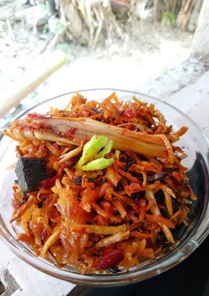 Foto resep Sambal goreng talas pedas