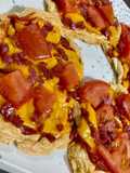 Mini pizzas con queso cheddar SIN MASA, SIN HARINAS