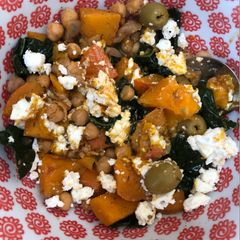 A picture of Squash and chickpea stew - vegetarian.