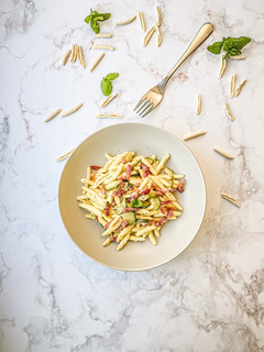 Foto di Cavatelli con zafferano, zucchine, gorgonzola e pancetta 💛