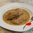 Carrilleras ibéricas en salsa de berenjena y champiñones