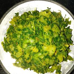 A picture of Rajasthani Muli palak bhujiya.