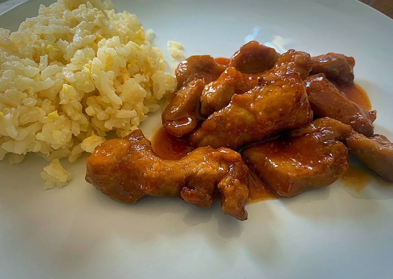 Tiras de cerdo agridulce