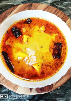A picture of Paneer ki Kadhi.