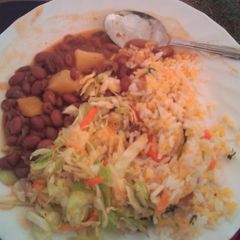 A picture of Rice and beans.