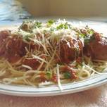 Spaguetti con albóndigas de venado