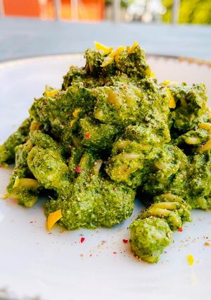 Foto di Pasta al pesto di spinaci
