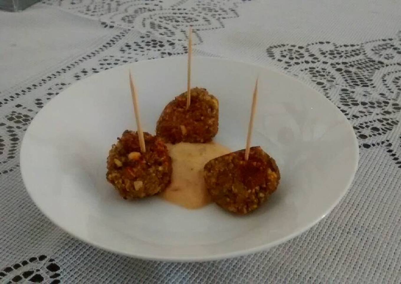 Bolitas de soya y lentejas