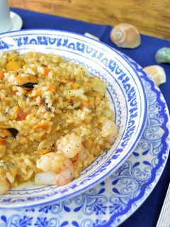 Una foto de Risotto de marisco