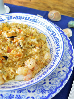 Una foto de Risotto de marisco