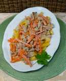 Schupfnudel Pfanne mit Hack und Möhren