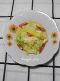 Tumis sawi putih mix telur