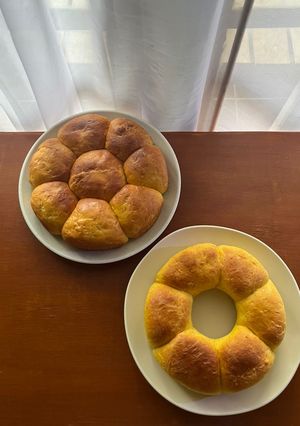 Foto resep Pumpkin Milk Bun / Roti Sobek Susu Labu Kuning 🎃