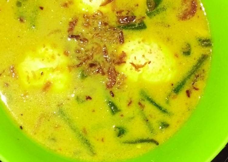 Resep Sayur santan kacang panjang + telor Ummu Utsman khichen, Enak Banget