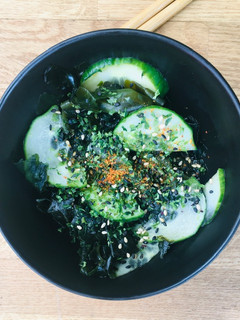 A picture of Seaweed and Cucumber Salad.