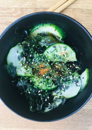 A picture of Seaweed and Cucumber Salad.