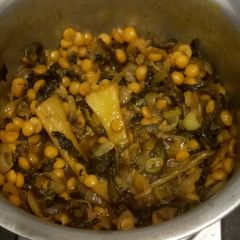 A picture of Karela with dal chana.