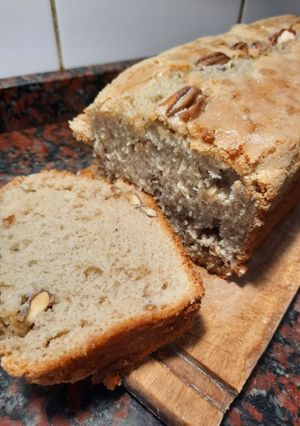 Una foto de Budín de banana y nueces