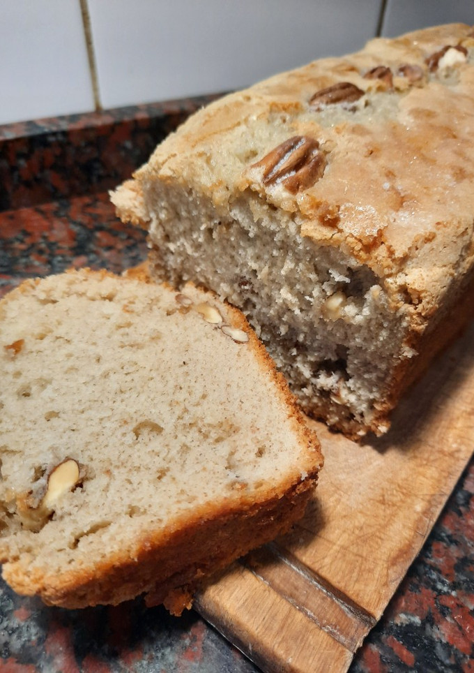 Una foto de Budín de banana y nueces