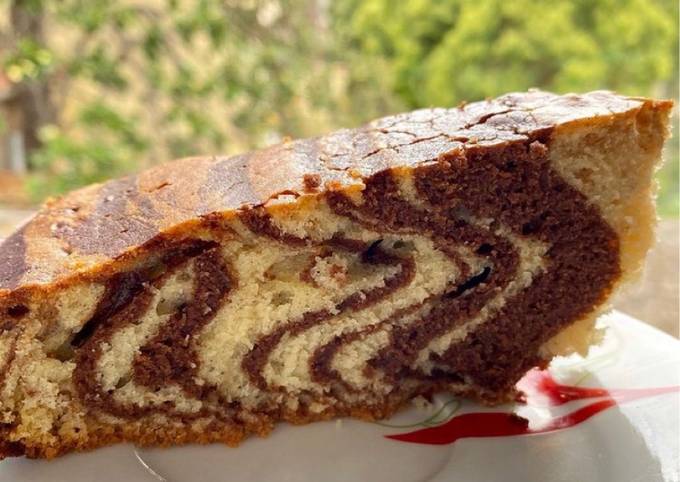 Comment faire Préparer Délicieuse Cake marbré Zebra cake