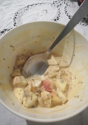 Una foto de Ensalada fruta con yogurt