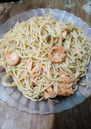 Foto resep Spaghetti Aglio Olio Sosis Simple